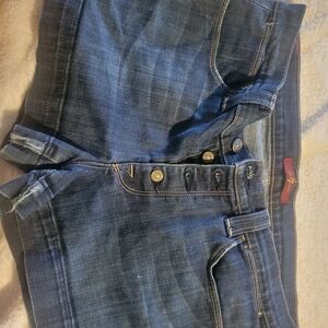 7 For All Mankind Dark Wash Denim Shorts